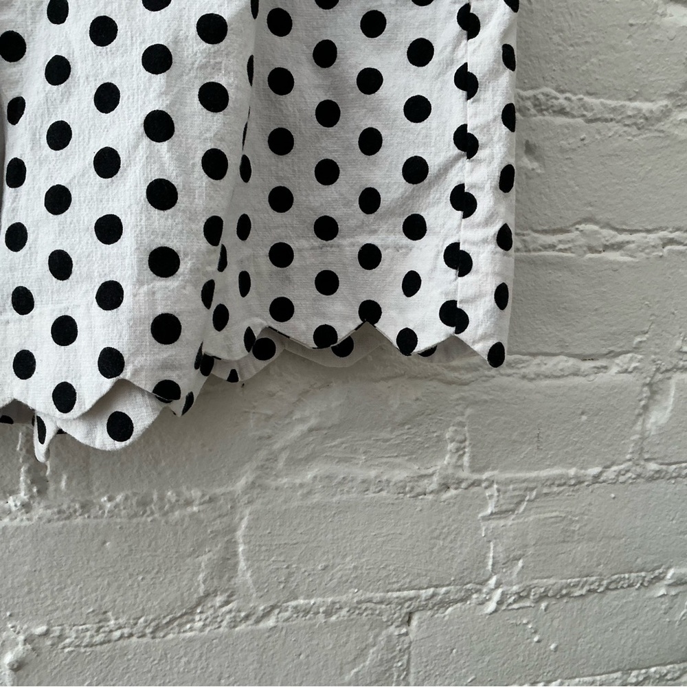 Aaron & Amber Womens White Black Polka Dot High Waist Shorts Cotton Beach Size L - Picture 3 of 12